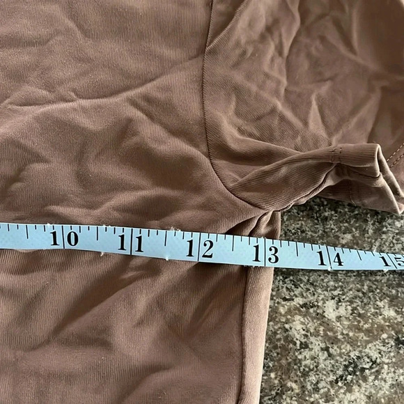 Babaton Aritzia Contour High Neck Short Sleeve Thong Bodysuit Brown Taupe Size S - Picture 5 of 11